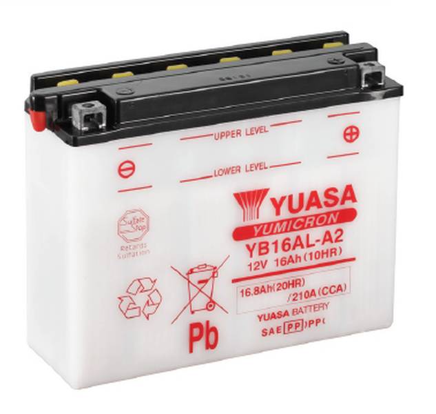 Аккумулятор Yuasa MOTO YB16AL-A2 с электролитом